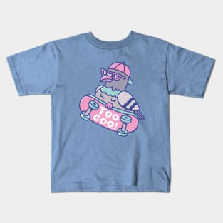 Pigeon On Skateboard Too Coo Kids T-Shirt